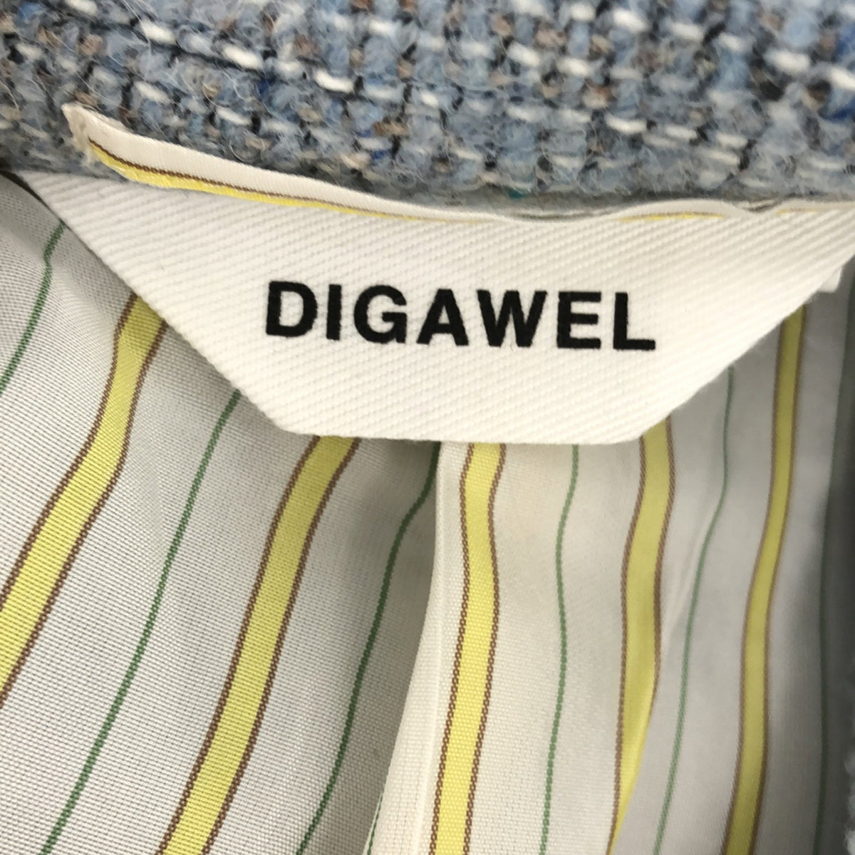 【미품】 DIGAWEL / 디가웰 | 2023AW | tweed jacket 트위드 1B 테일러드 재킷 | 2 | 라이트 블루 | 남성