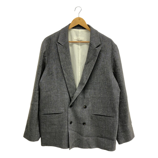 seya. / Seya | Wool linen tweed double over jacket / Fully lined | L | Blue/Grey | Men's