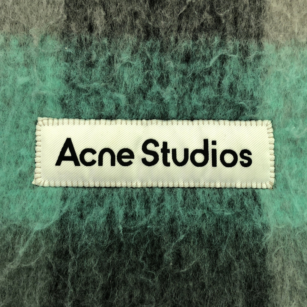 Acne Studios / アクネストゥディオズ | モヘア チェック スカーフ マフラー | グリーン/グレー/ブラック | レディース
