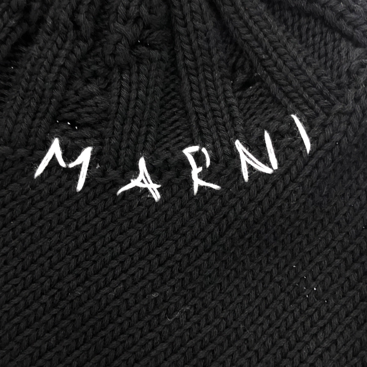 MARNI / マルニ | 2021AW | ステッチワーク ロゴ デストロイ ニット プルオーバー | 44 | メンズ