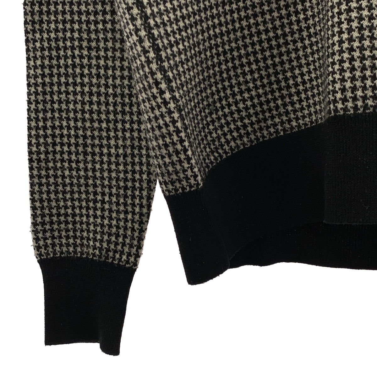 RALPH LAUREN PURPLE LABEL / ラルフローレンパープルレーベル | ウール 千鳥格子 Vネック ニット | S | レディース