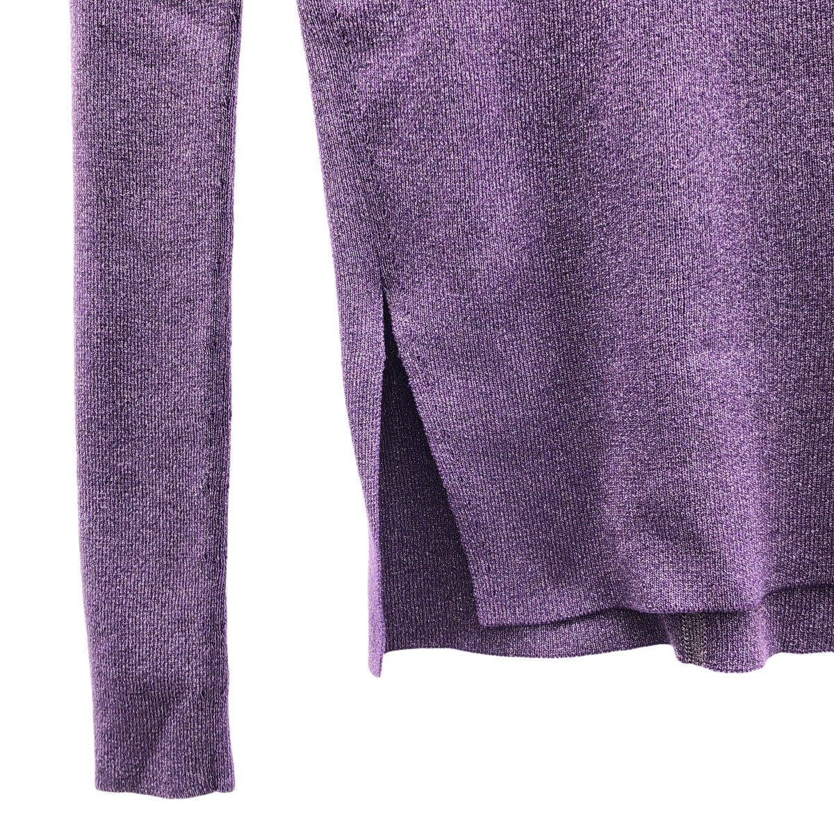 【미품】 KANAKO SAKAI / 카나코 사카이 | × Ron Herman / 론하만 라메 슬릿 터틀넥 니트 | 34 | purple | 여성