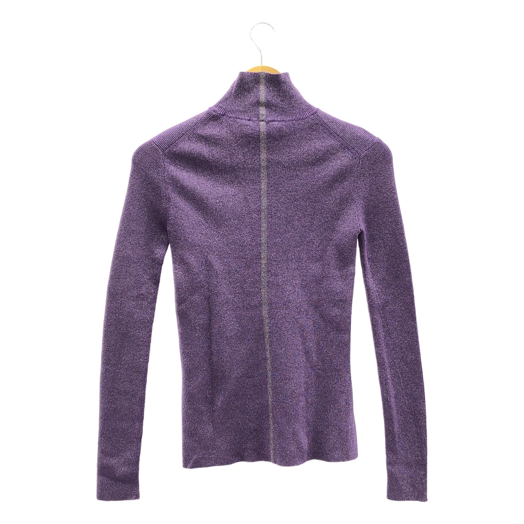 【美品】  KANAKO SAKAI / カナコサカイ | × Ron Herman / ロンハーマン ラメ スリット タートルネック ニット | 34 | purple | レディース