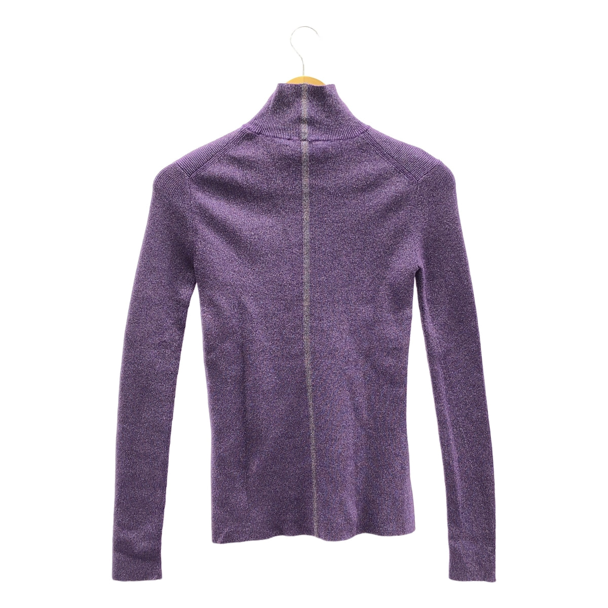 【미품】 KANAKO SAKAI / 카나코 사카이 | × Ron Herman / 론하만 라메 슬릿 터틀넥 니트 | 34 | purple | 여성