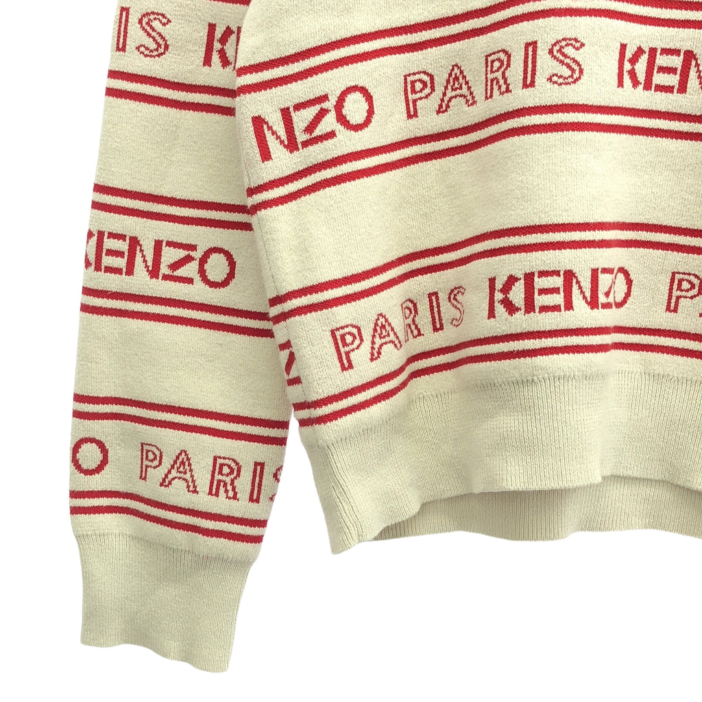 KENZO |棉質尼龍條紋標誌針織 | XS |米色/紅色 |女性的