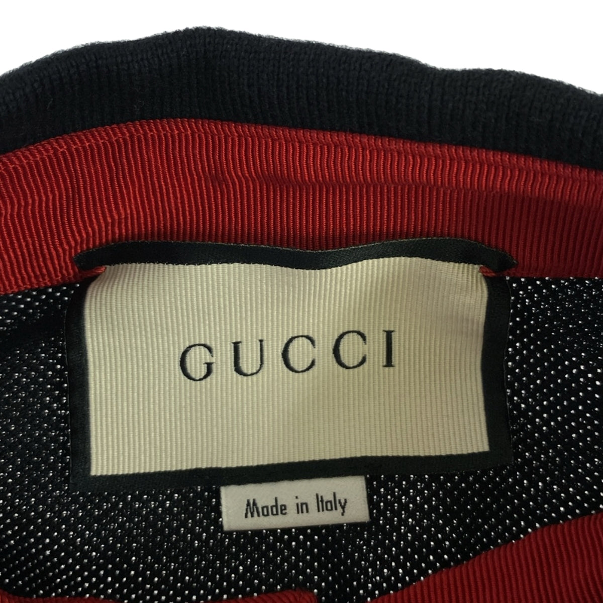 GUCCI / 구찌 | 헝겊 로고 사슴 새끼 폴로 셔츠 | XS | 블랙 | 남성