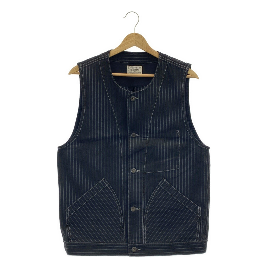 SCHOTT / ショット | OLD HICKORY DENIM VEST ヒッコリー ベスト | L | メンズ
