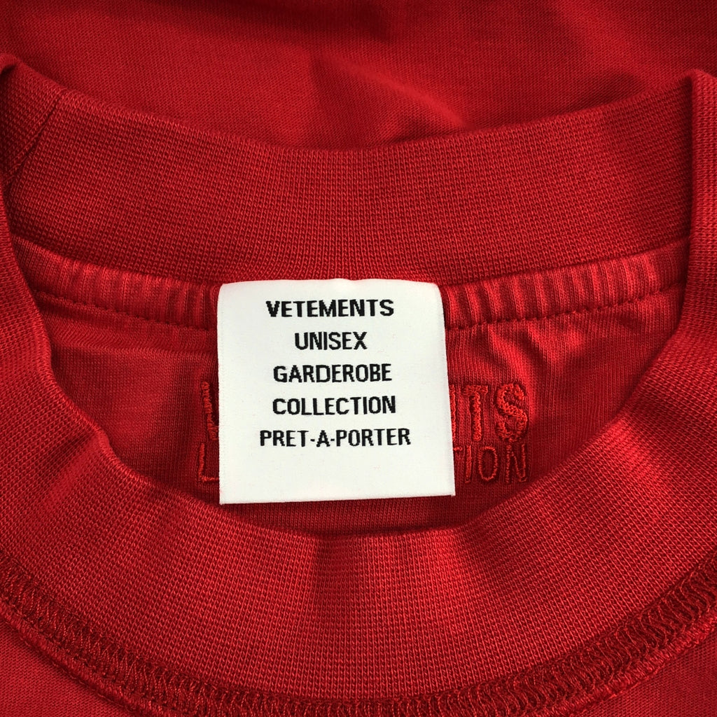 【新品】  VETEMENTS / ヴェトモン | 2022SS | INSIDE OUT T-SHIRT / ロゴ刺しゅう インサイドアウト Tシャツ | S | レッド | メンズ