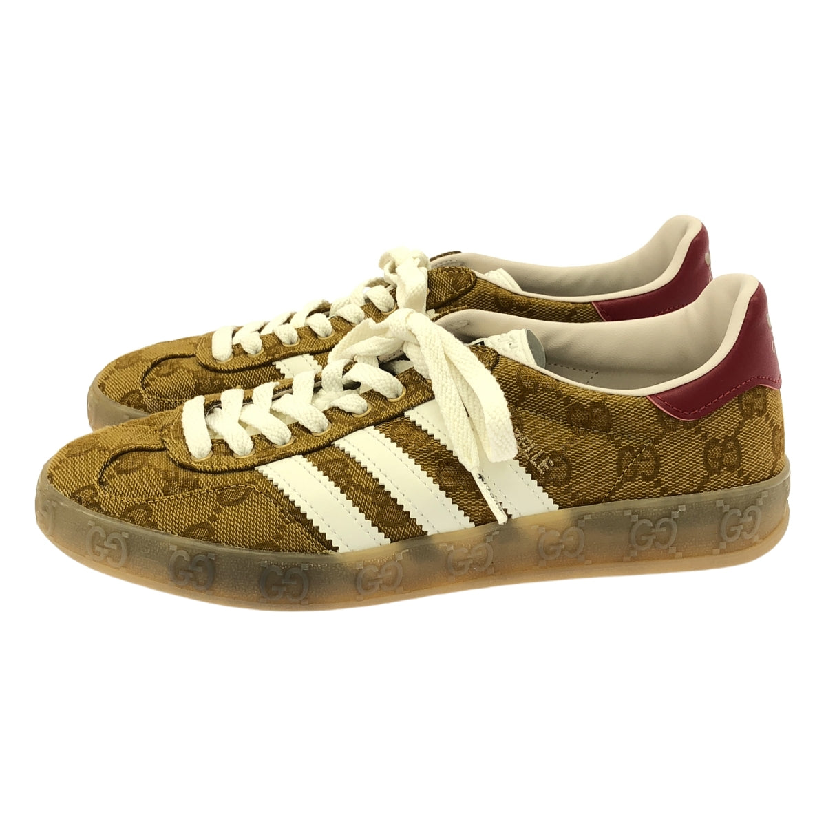 【美品】  GUCCI / グッチ | × adidas / アディダス WMNS Gazelle / HQ7086 ガゼル GG ロゴ スニーカー | 24 | Beige&Brown | レディース