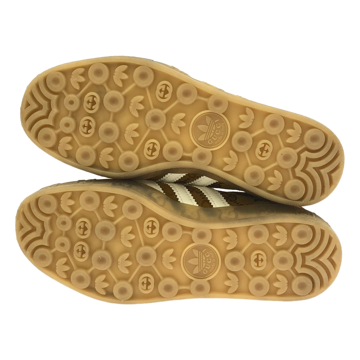 [Good Condition] GUCCI / Gucci | x adidas / adidas WMNS Gazelle / HQ7086 Gazelle GG Logo Sneakers | 24 | Beige &amp; Brown | Women's