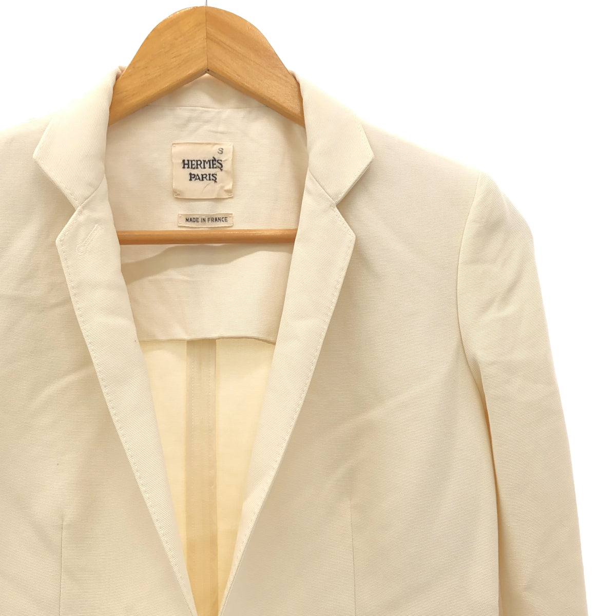 HERMES / Hermes | Gaultier period leather button 1B jacket | 36 | Ivory | Women's