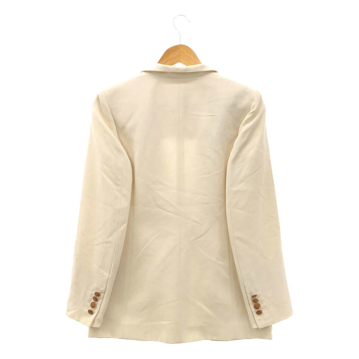 HERMES / Hermes | Gaultier period leather button 1B jacket | 36 | Ivory | Women's