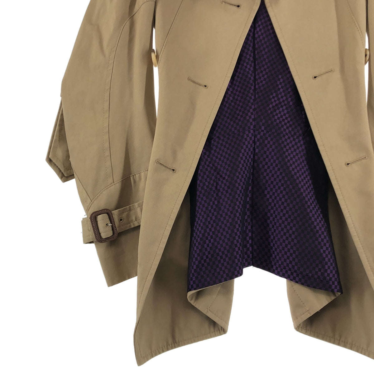 ジュンヤワタナベコムデギャルソン 変形ロングトレンチコート ジュンヤワタナベコムデギャルソンマンストライプミリタリートレンチコート