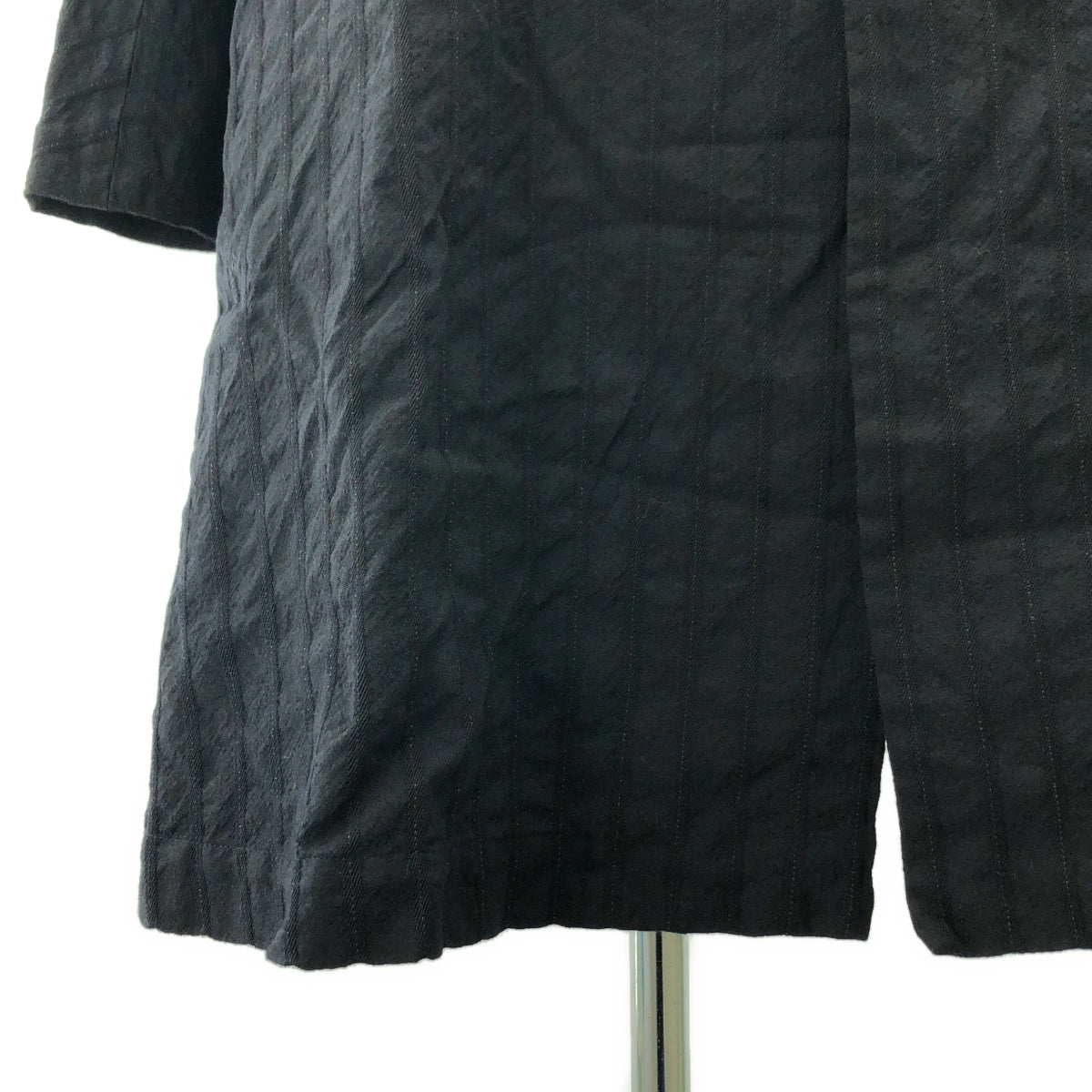 COMME des GARCONS COMME des GARCONS / コムコム | 2019AW | 製品加工 フリル ラウンドカラー ストライプ コート | S | レディース