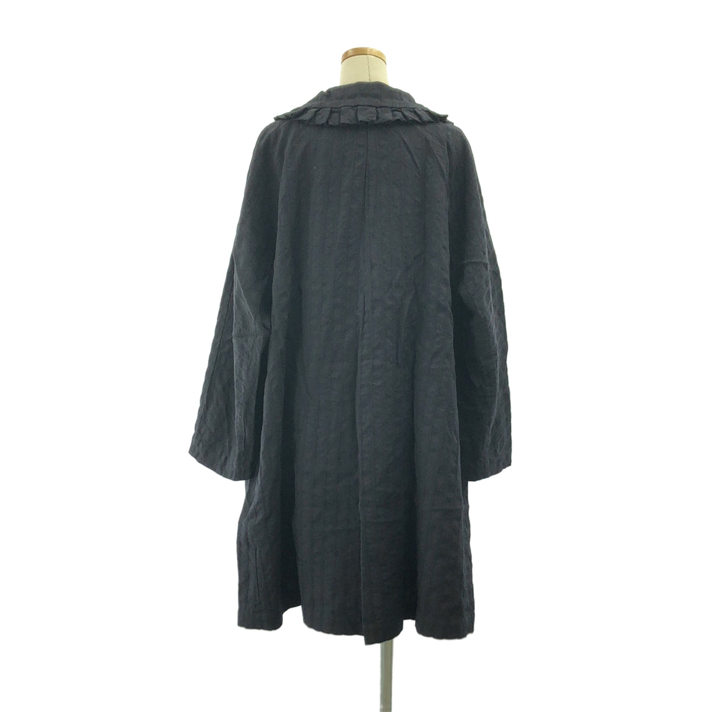 COMME des GARCONS COMME des GARCONS / コムコム | 2019AW | 製品加工 フリル ラウンドカラー ストライプ コート | S | レディース