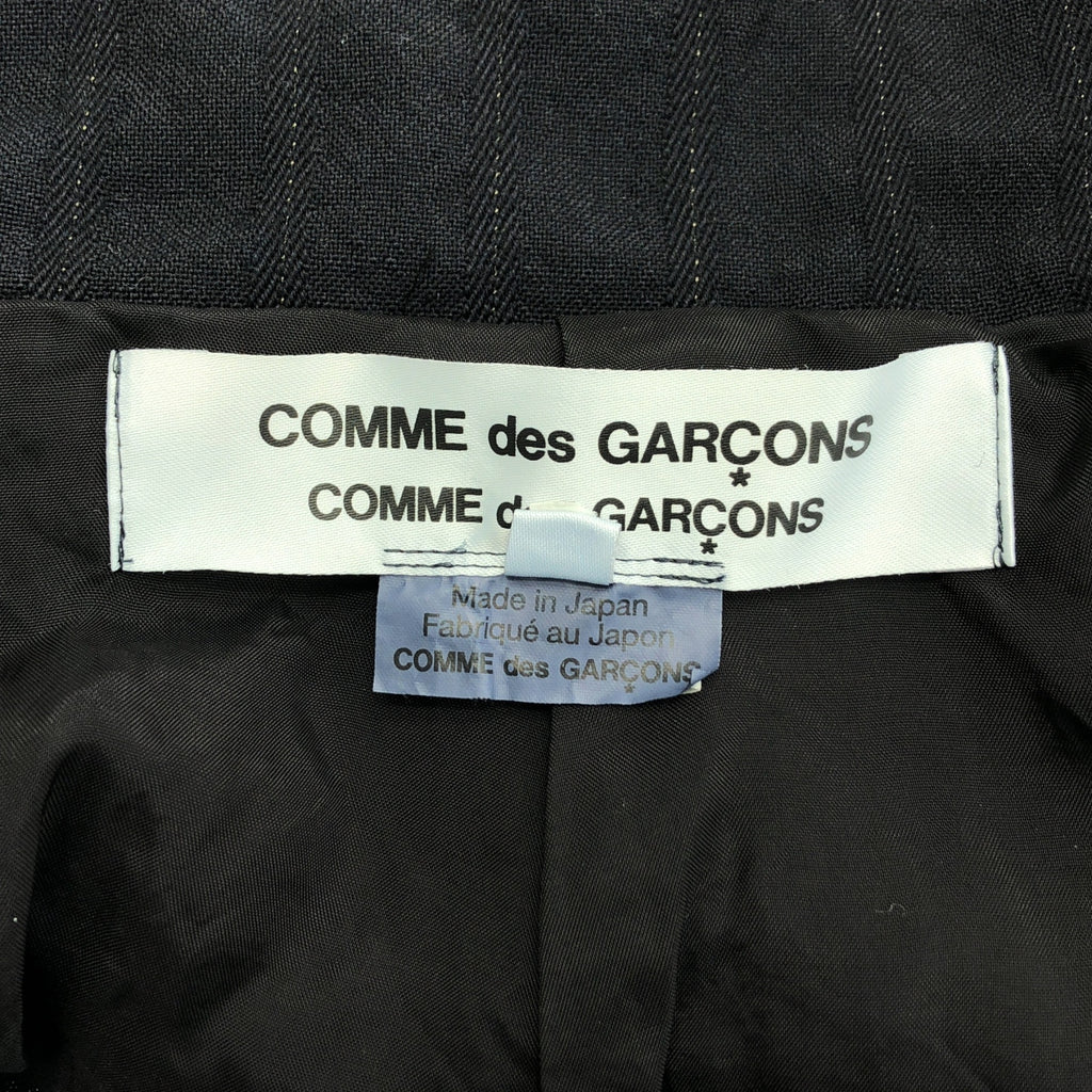 COMME des GARCONS COMME des GARCONS / コムコム | 2019AW | 製品加工 フリル ラウンドカラー ストライプ コート | S | レディース