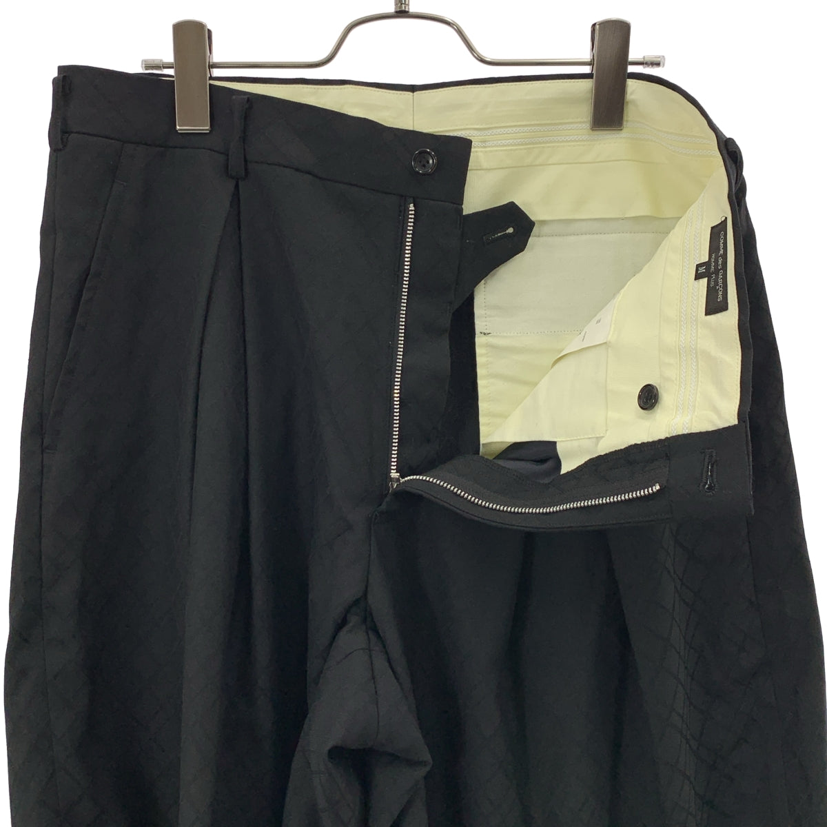 COMME des GARCONS HOMME PLUS / 콤데 갤슨 옴플루스 | 2021AW | 울 탁 체크 풍선 팬츠 | M | 남성