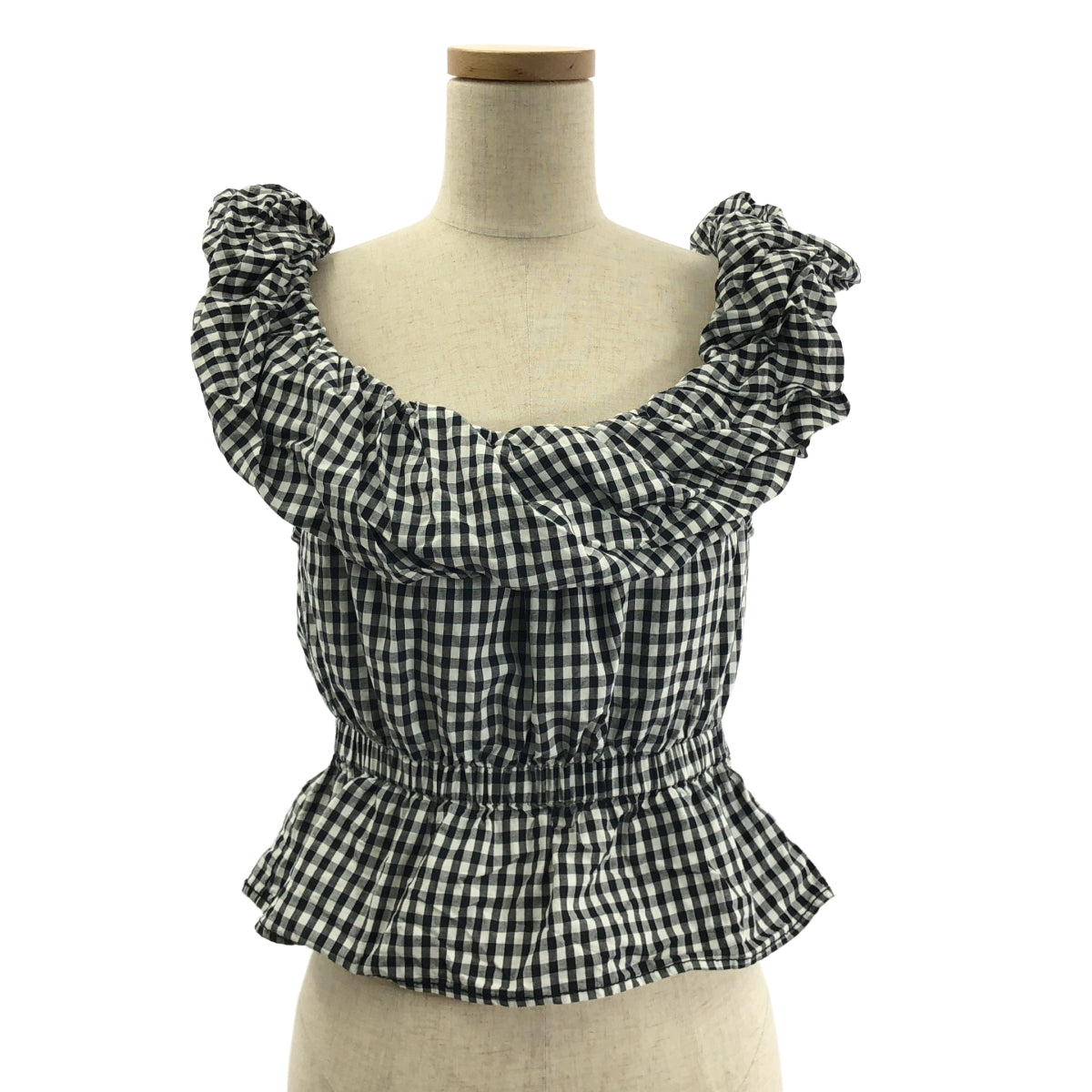 REJINA PYO / レジーナピョウ | ギンガムチェック フリル ノースリーブ ブラウス | 8 | レディース