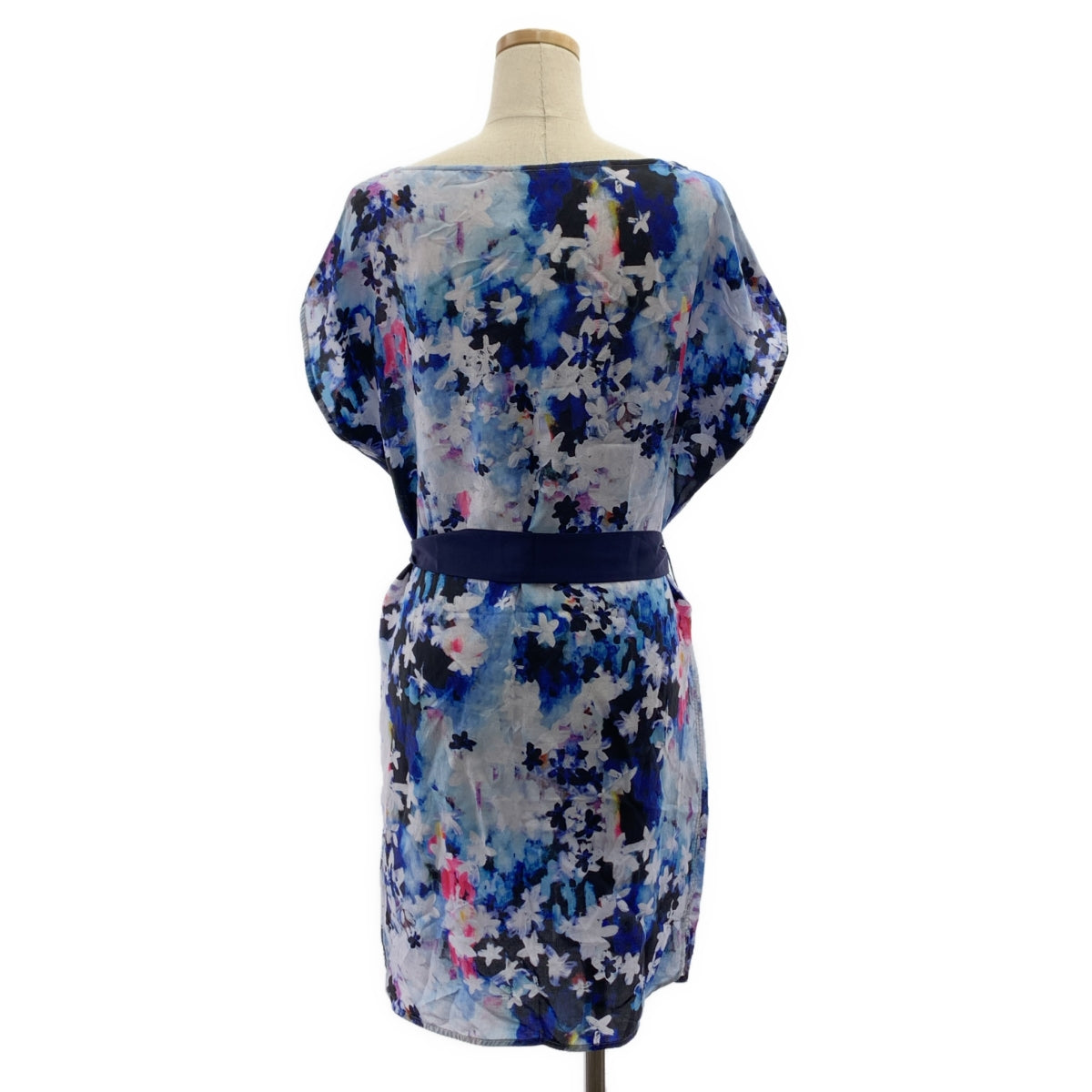 [狀況極佳] Paul Smith | 滿幅花卉腰帶連身裙 | 40碼 | 藍色 | 女款