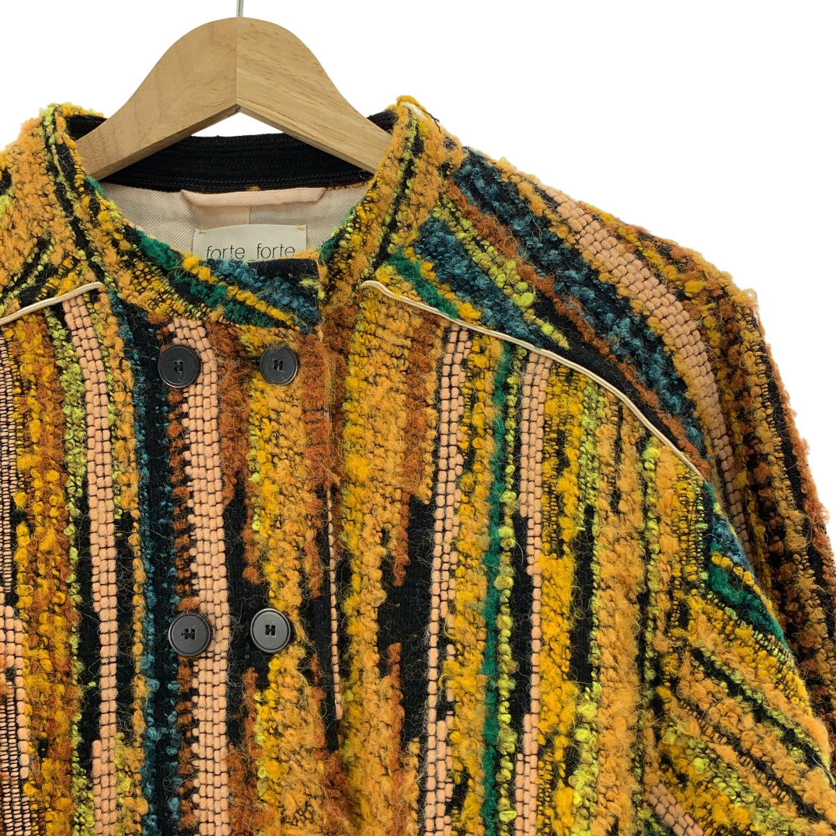 forte_forte / 強化強化 |混色條紋束口外套| SHOPBOP