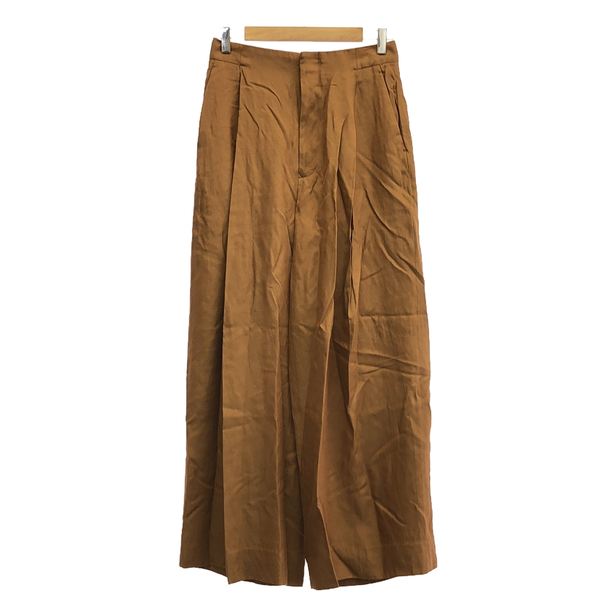 Drawer | Cupra Cotton Tuck Wide Pants | Size 38 | Women's