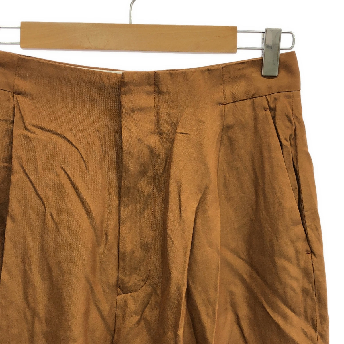 Drawer | Cupra Cotton Tuck Wide Pants | Size 38 | Women's