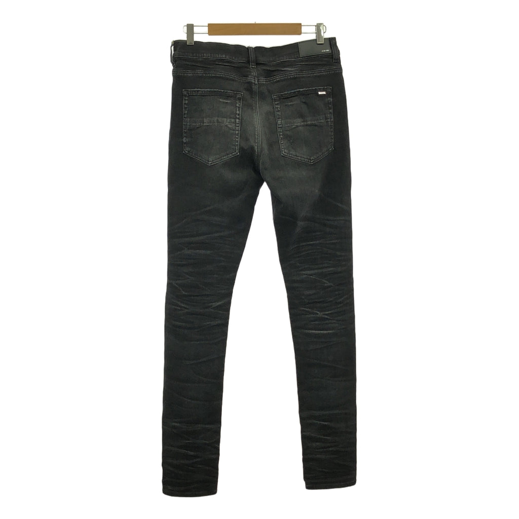 【미품】 AMIRI / 아밀리 | 2024SS | MX1 PLAID JEAN 데미지 가공 블랙 데님 팬츠 | 33 | 블랙 | 남성