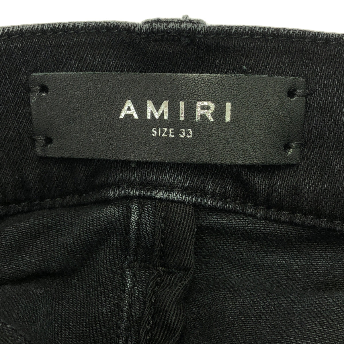 【미품】 AMIRI / 아밀리 | 2024SS | MX1 PLAID JEAN 데미지 가공 블랙 데님 팬츠 | 33 | 블랙 | 남성