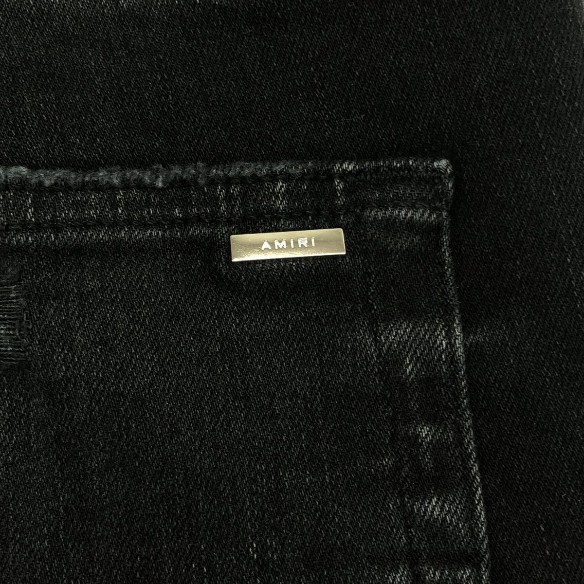 【미품】 AMIRI / 아밀리 | 2024SS | MX1 PLAID JEAN 데미지 가공 블랙 데님 팬츠 | 33 | 블랙 | 남성