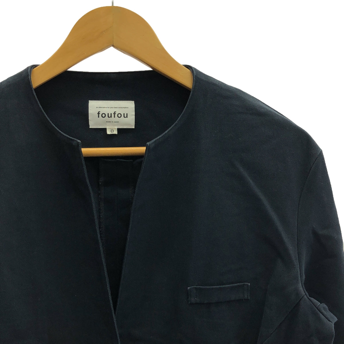 foufou / フーフー | no collar jacket /ノーカラージャケット | 0 | ネイビー | レディース