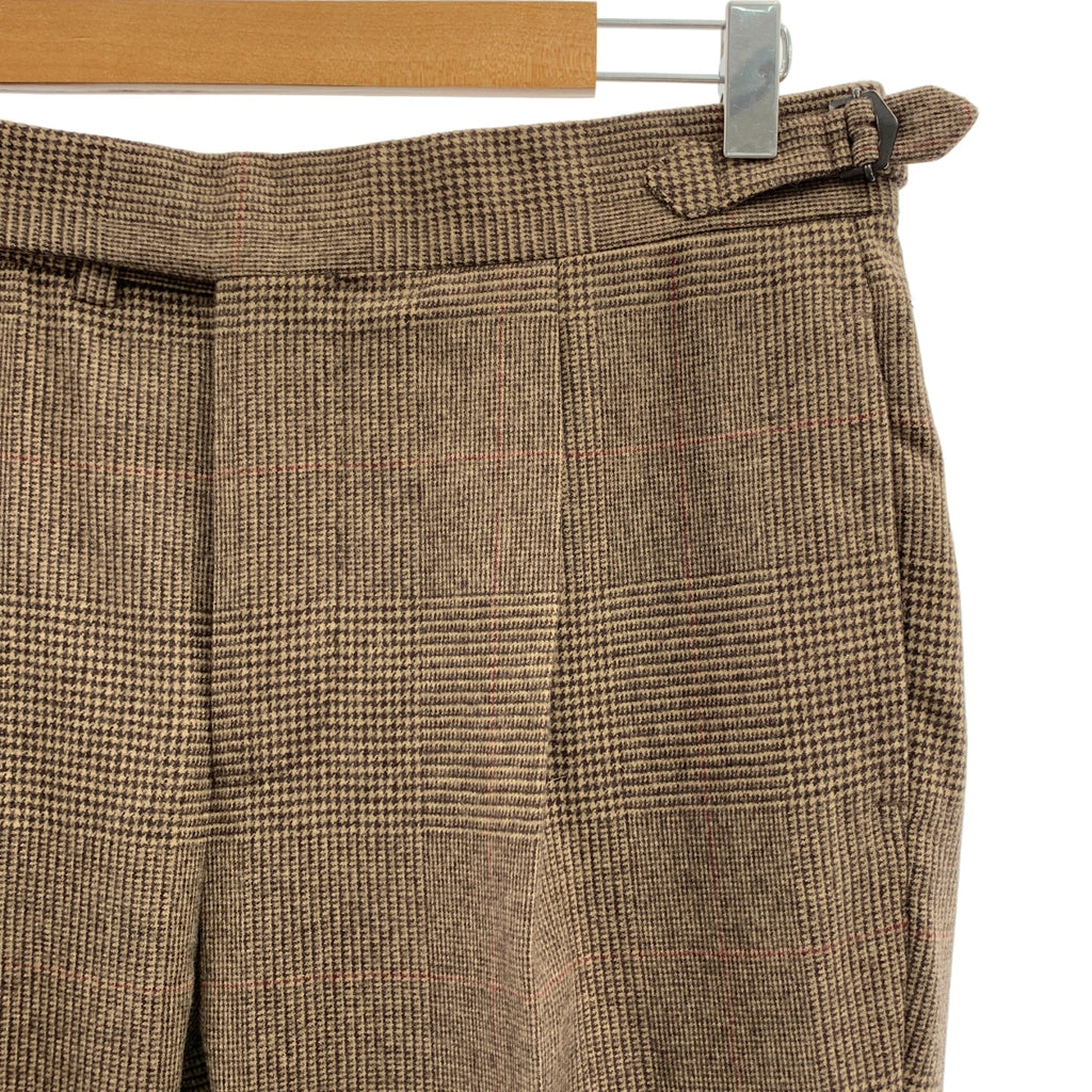 Stile Latino / スティレラティーノ | PAN4 ウール グレンチェック サイドアジャスター タック スラックス パンツ | 48 | メンズ