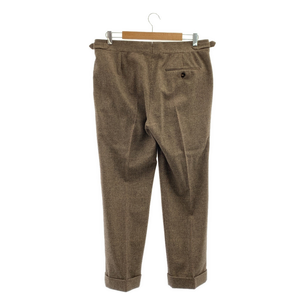 Stile Latino / スティレラティーノ | PAN4 ウール グレンチェック サイドアジャスター タック スラックス パンツ | 48 | メンズ