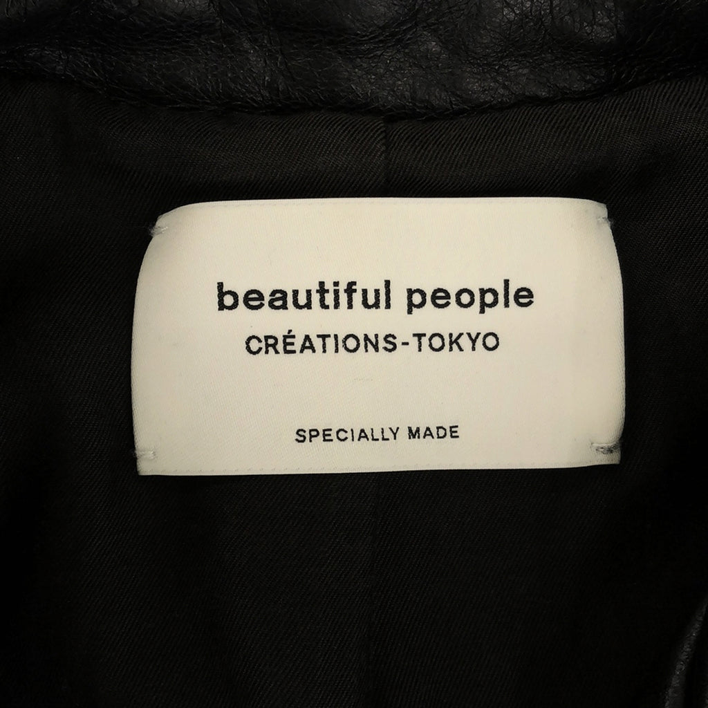 beautiful people / ビューティフルピープル | レザー ダブルライダースジャケット | 140 | ブラック | レディース