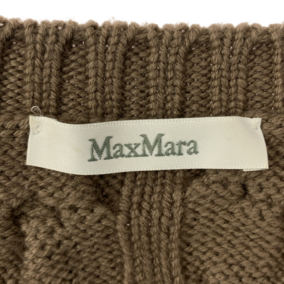 Max Mara / マックスマーラ | 2024AW | VITTOR タフタスリーブ 切替 ケーブルニット ワンピース | L | ブラウン | レディース
