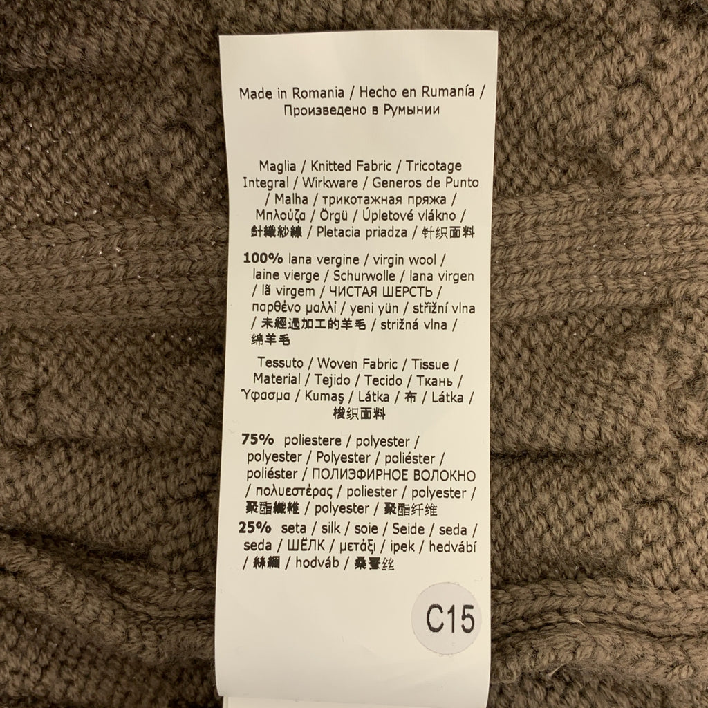 Max Mara / マックスマーラ | 2024AW | VITTOR タフタスリーブ 切替 ケーブルニット ワンピース | L | ブラウン | レディース