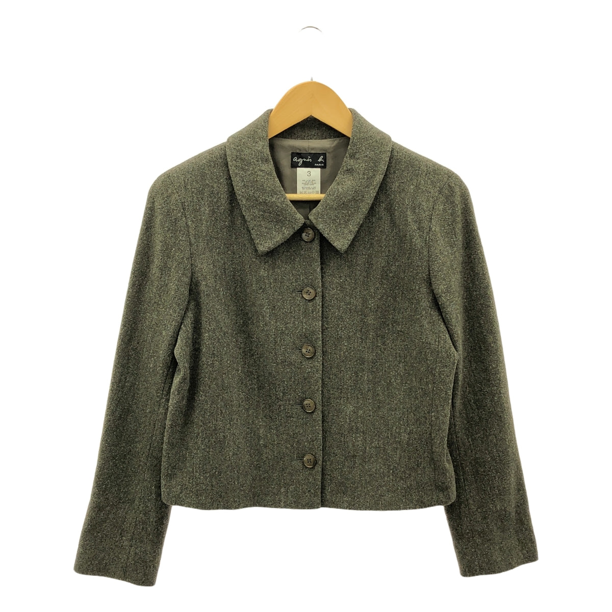 Agnes b. | 羊毛大領開衩袖外套 / 全襯裡 | 3 | 灰色 | 女款