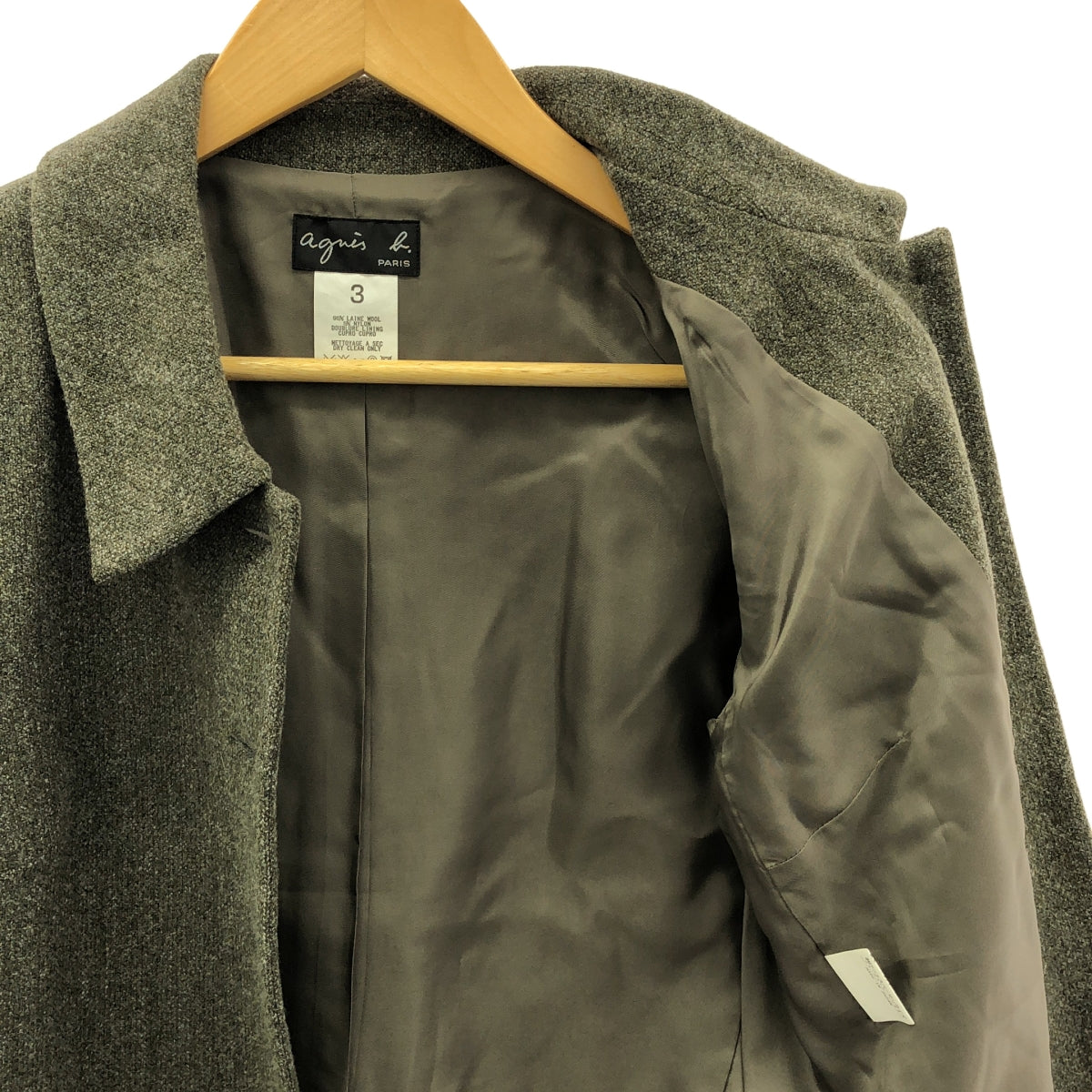 Agnes b. | 羊毛大領開衩袖外套 / 全襯裡 | 3 | 灰色 | 女款