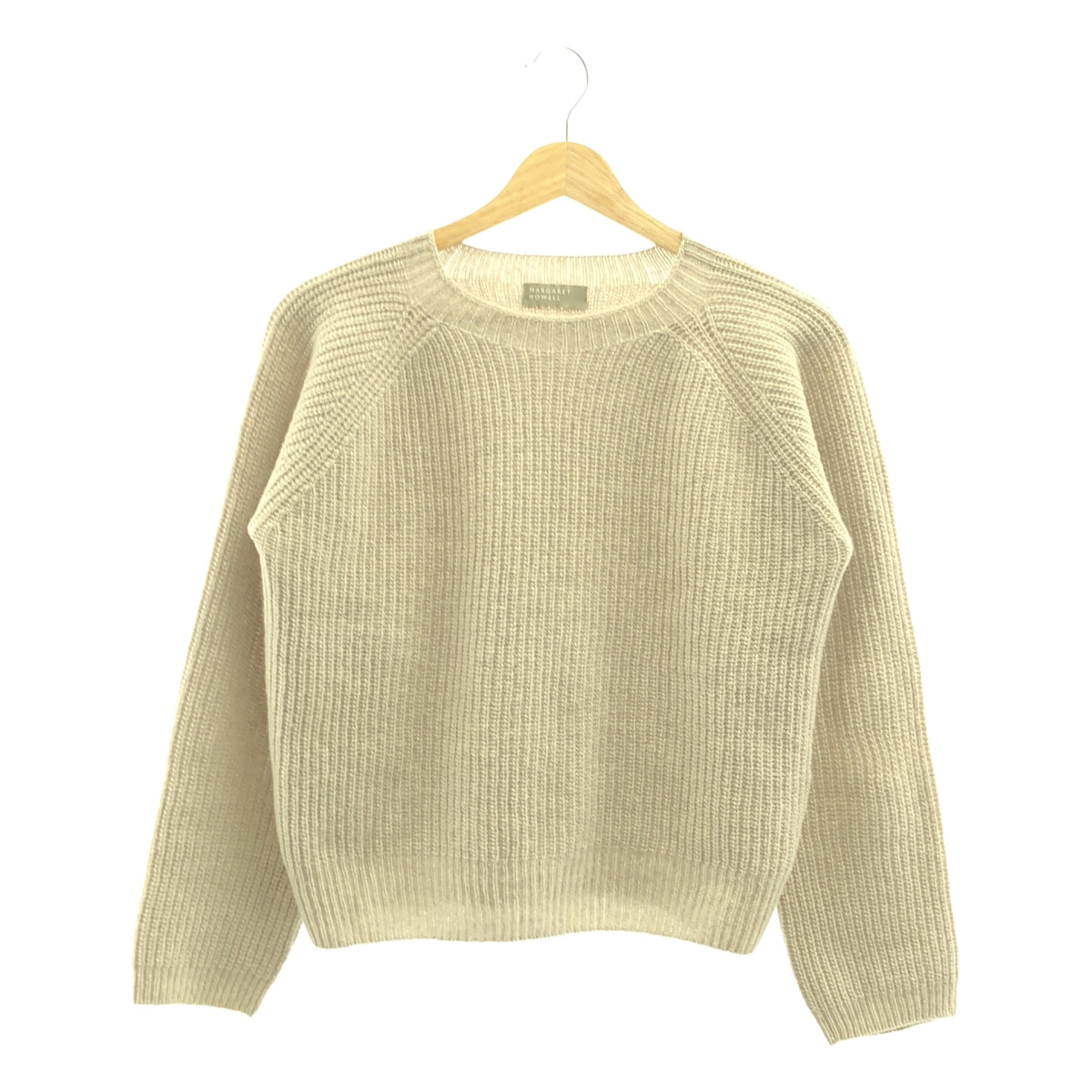 MARGARET HOWELL / マーガレットハウエル | スコットランド製 カシミヤ 畦編み クルーネックニット | 2 | レディース