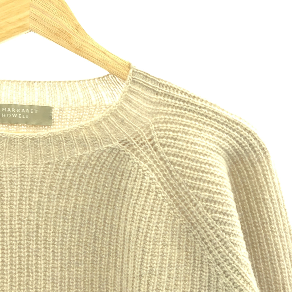 MARGARET HOWELL / マーガレットハウエル | スコットランド製 カシミヤ 畦編み クルーネックニット | 2 | レディース