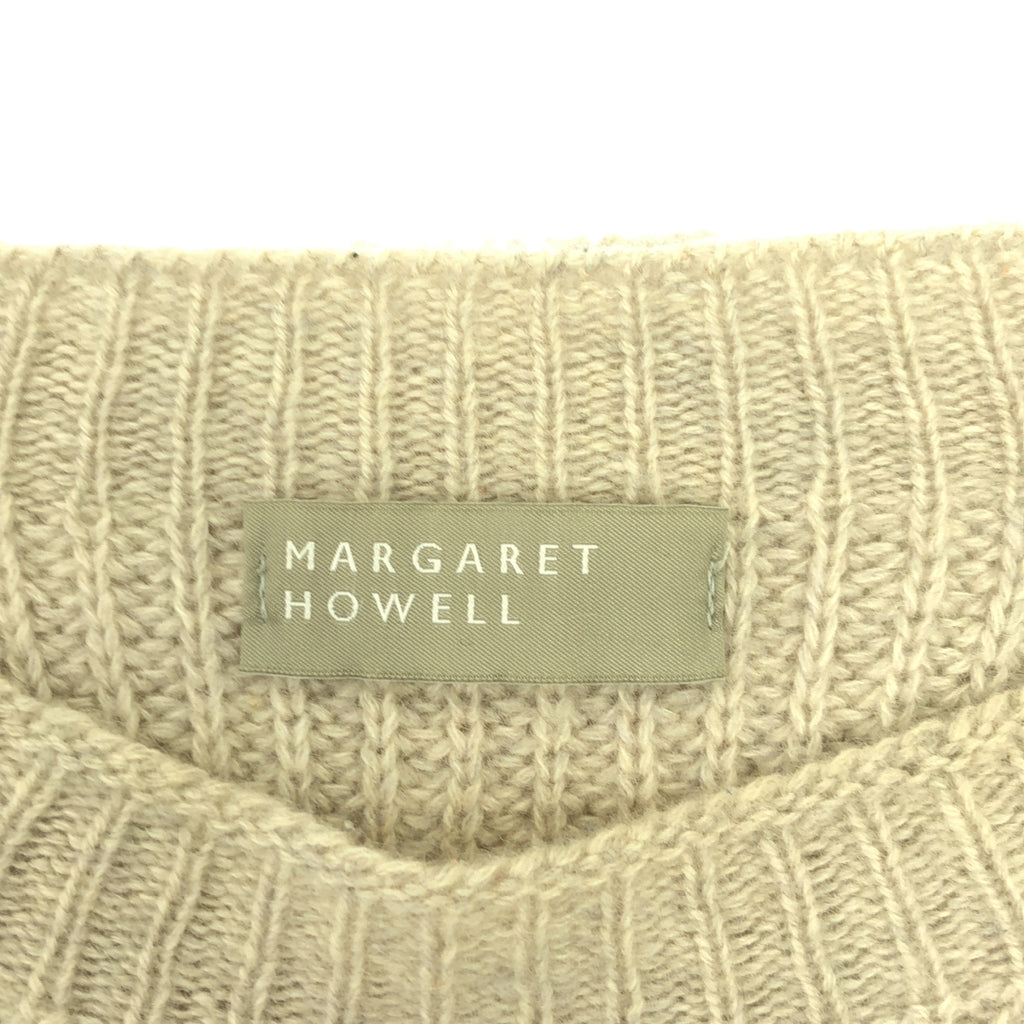 MARGARET HOWELL / マーガレットハウエル | スコットランド製 カシミヤ 畦編み クルーネックニット | 2 | レディース