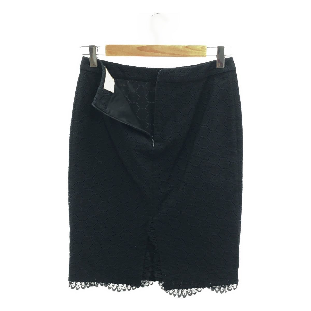 Blumarine / ブルマリン | カットワーク レース バックジップ スカート / 総裏地 | 40 | ブラック | レディース
