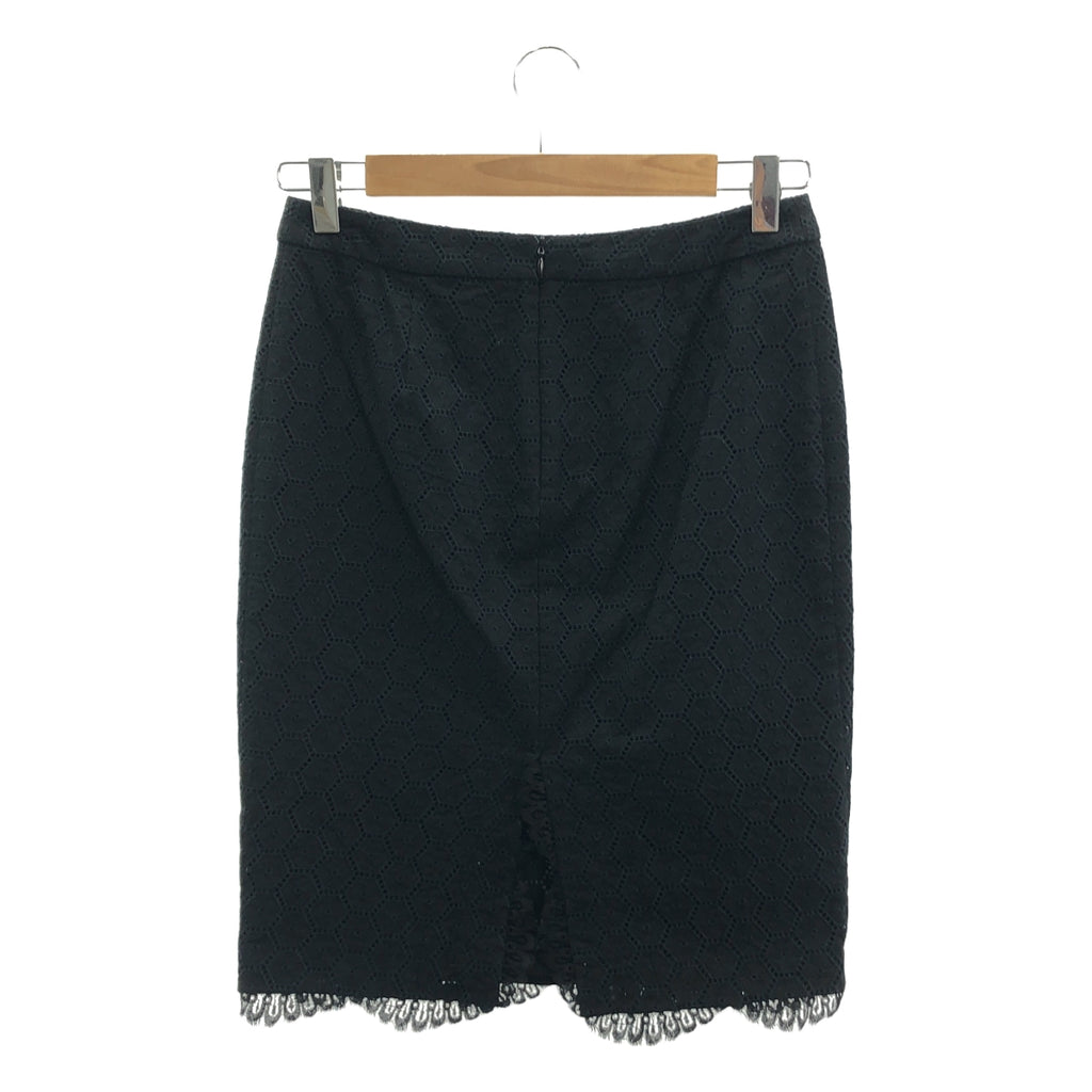 Blumarine / ブルマリン | カットワーク レース バックジップ スカート / 総裏地 | 40 | ブラック | レディース