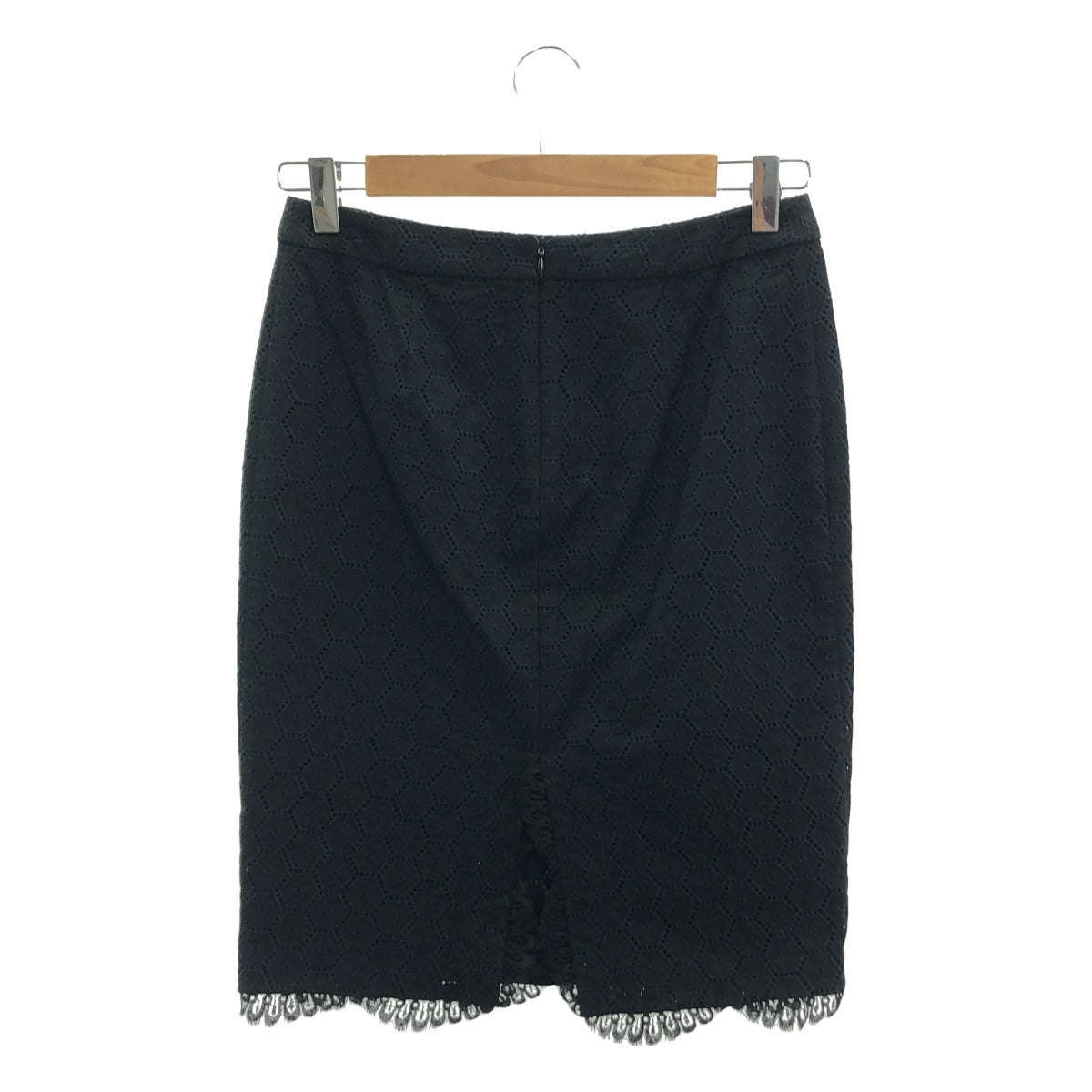 Blumarine / ブルマリン | カットワーク レース バックジップ スカート / 総裏地 | 40 | ブラック | レディース
