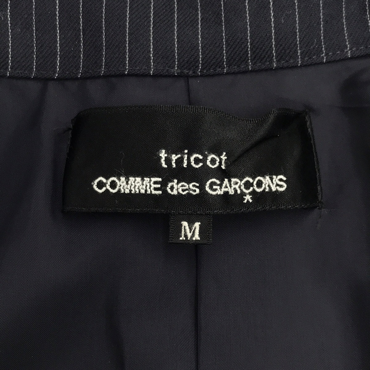 【미품】 tricot COMME des GARCONS / 트리코콤 데 갤슨 | 변형 차단 레이어드 버튼리스 싱글 재킷 / 총 안감 | M | 네이비 | 여성