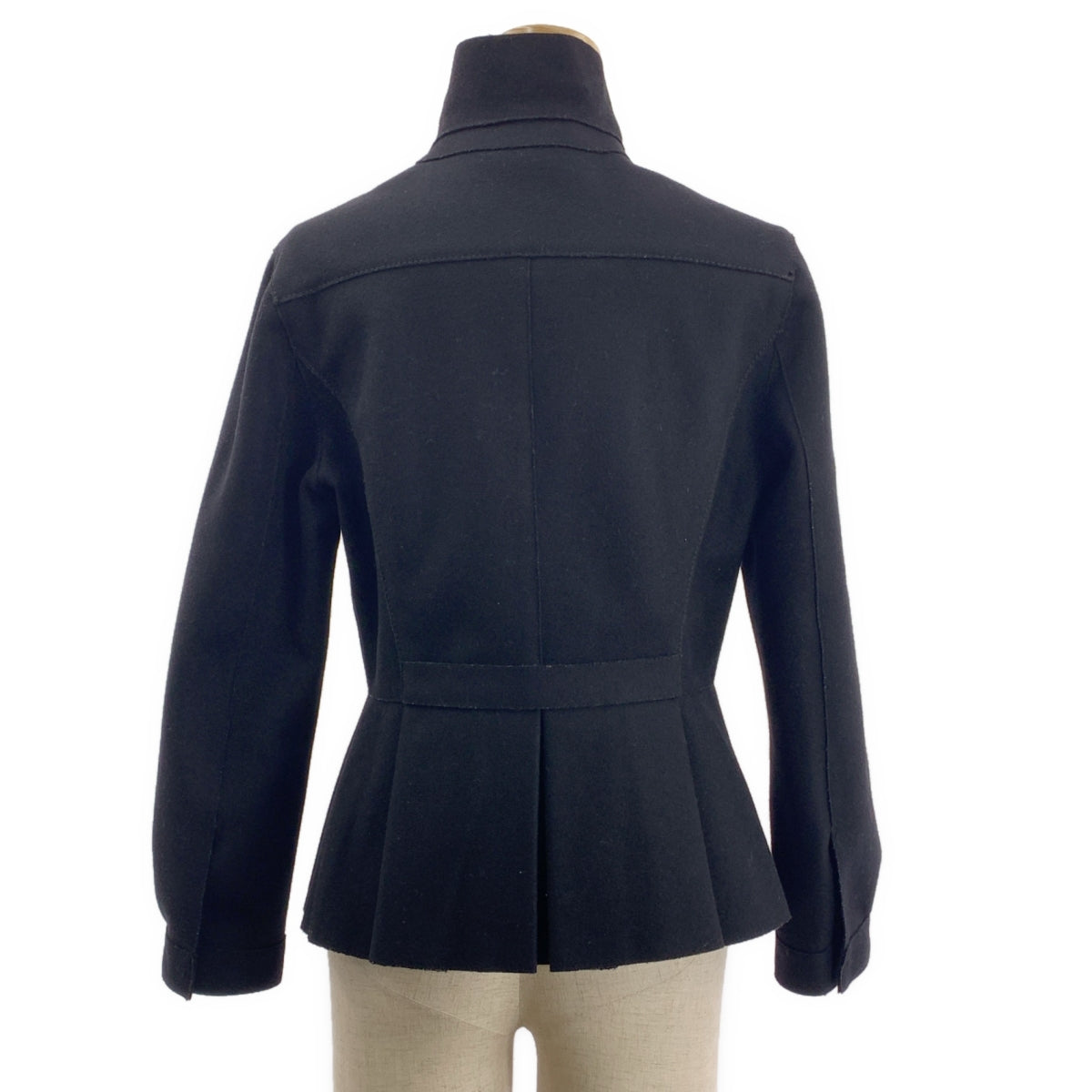 miu miu / 뮤 뮤 | 울 스탠드 컬러 싱글 재킷 | 40 | 블랙 | 여성