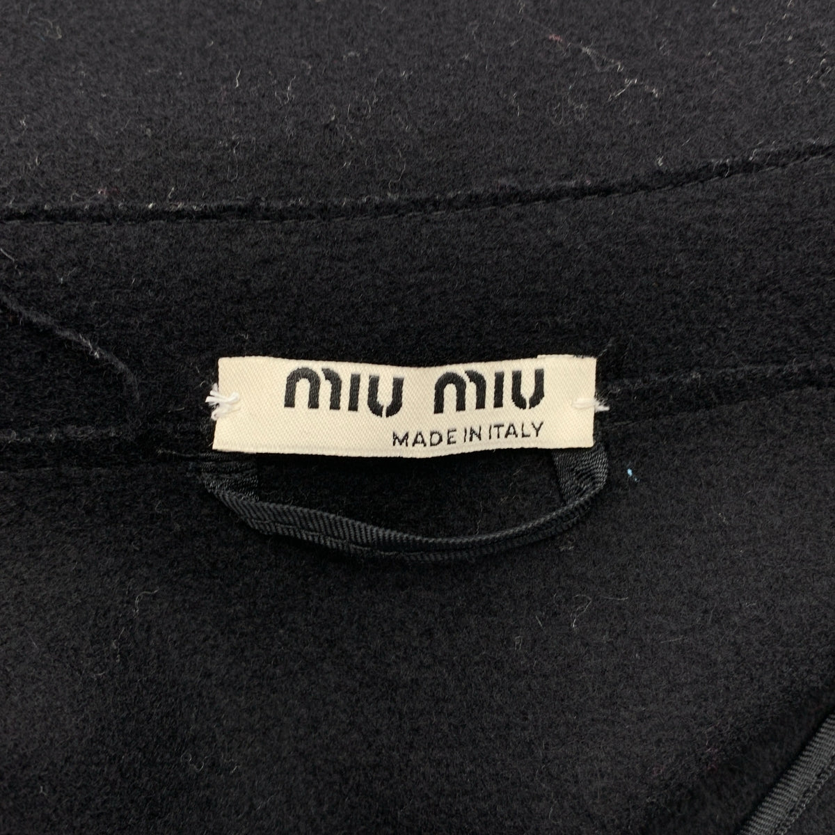 miu miu / 뮤 뮤 | 울 스탠드 컬러 싱글 재킷 | 40 | 블랙 | 여성