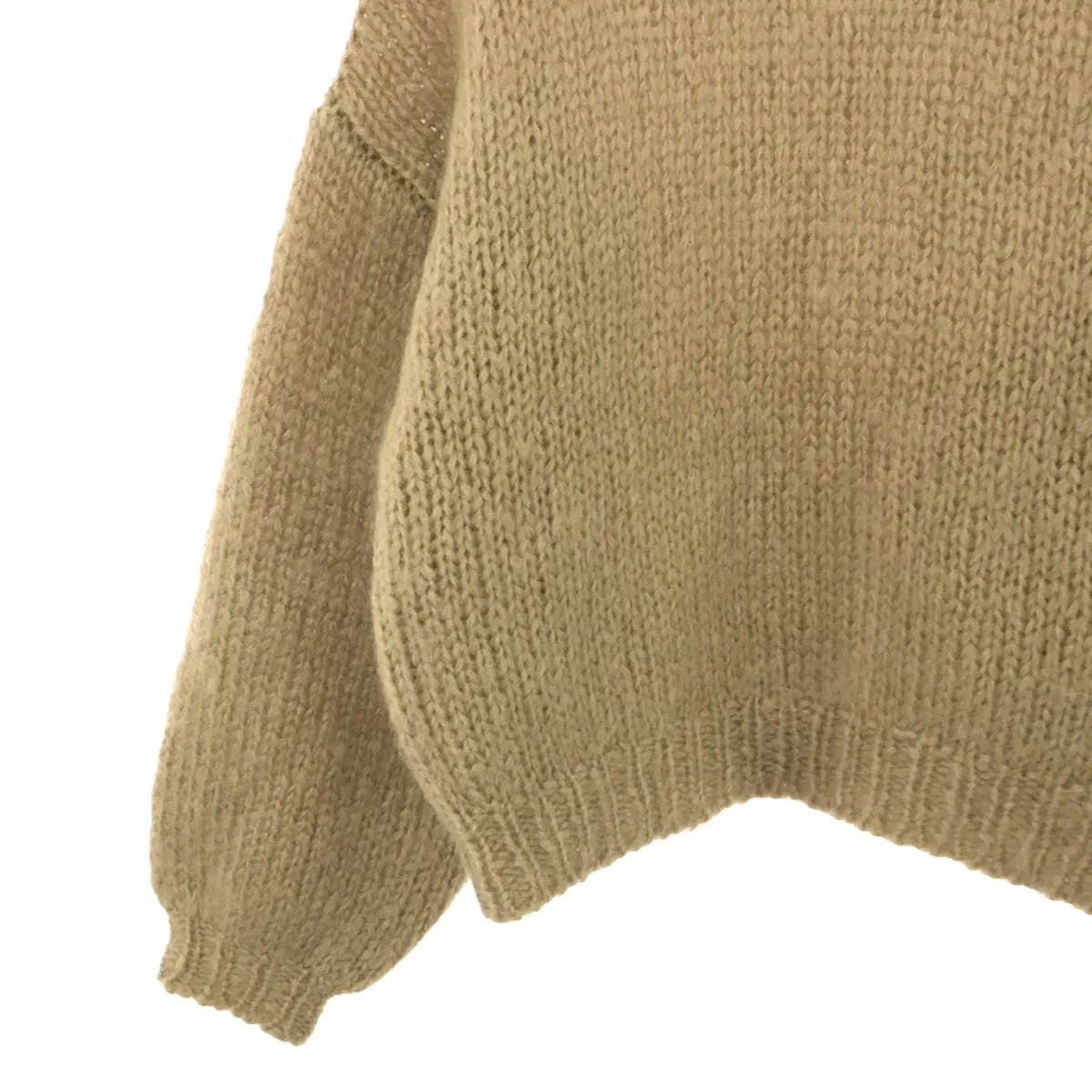 NOWOS / ノーウォス | モヘア ローゲージ クルーネックニット | ベージュ | レディース