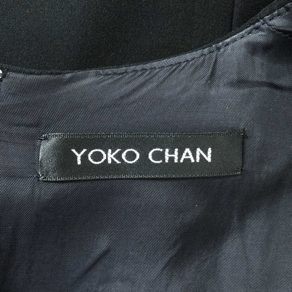 【美品】  YOKO CHAN / ヨーコチャン | ペプラム ノースリーブ ドレス ワンピース | 40 | ブラック | レディース