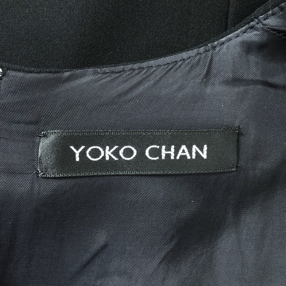 【美品】  YOKO CHAN / ヨーコチャン | ペプラム ノースリーブ ドレス ワンピース | 40 | ブラック | レディース