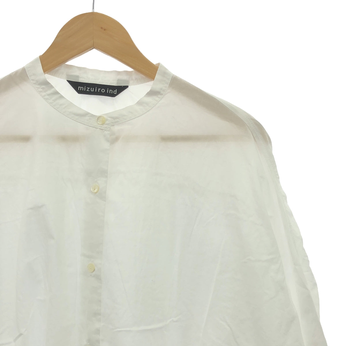 mizuiroind / Mizuiroind | Cotton back gathered stand collar shirt | F | Women's